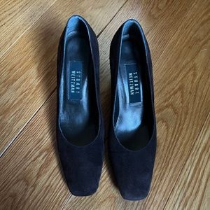 STUART WEITZMAN Brown Suede Block Heels Size 7.5 EUC